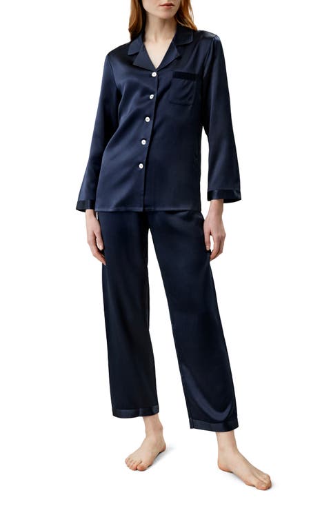 Women's Full Length Silk Pajamas Set