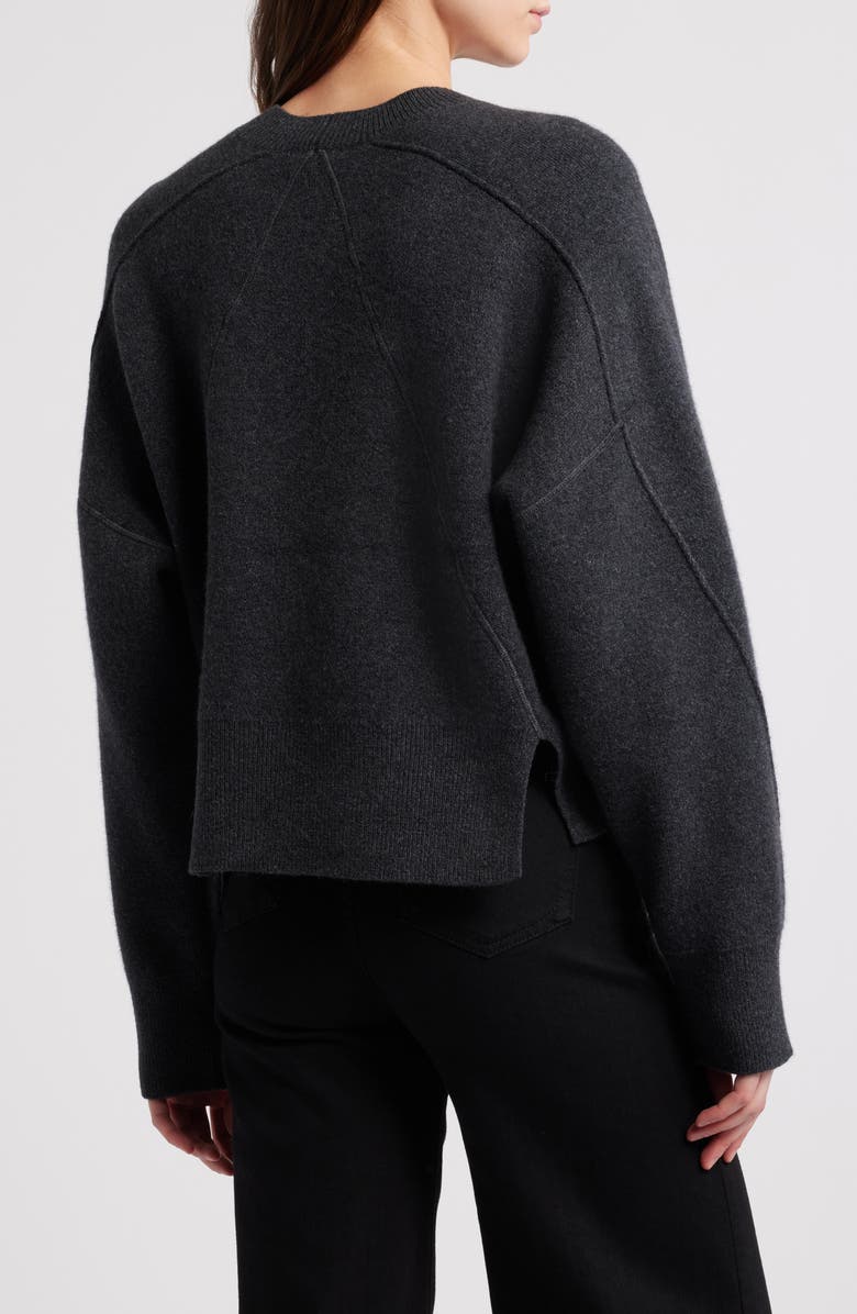 rag & bone Bridget Crewneck Wool Blend Sweater, Alternate, color, Charcoal