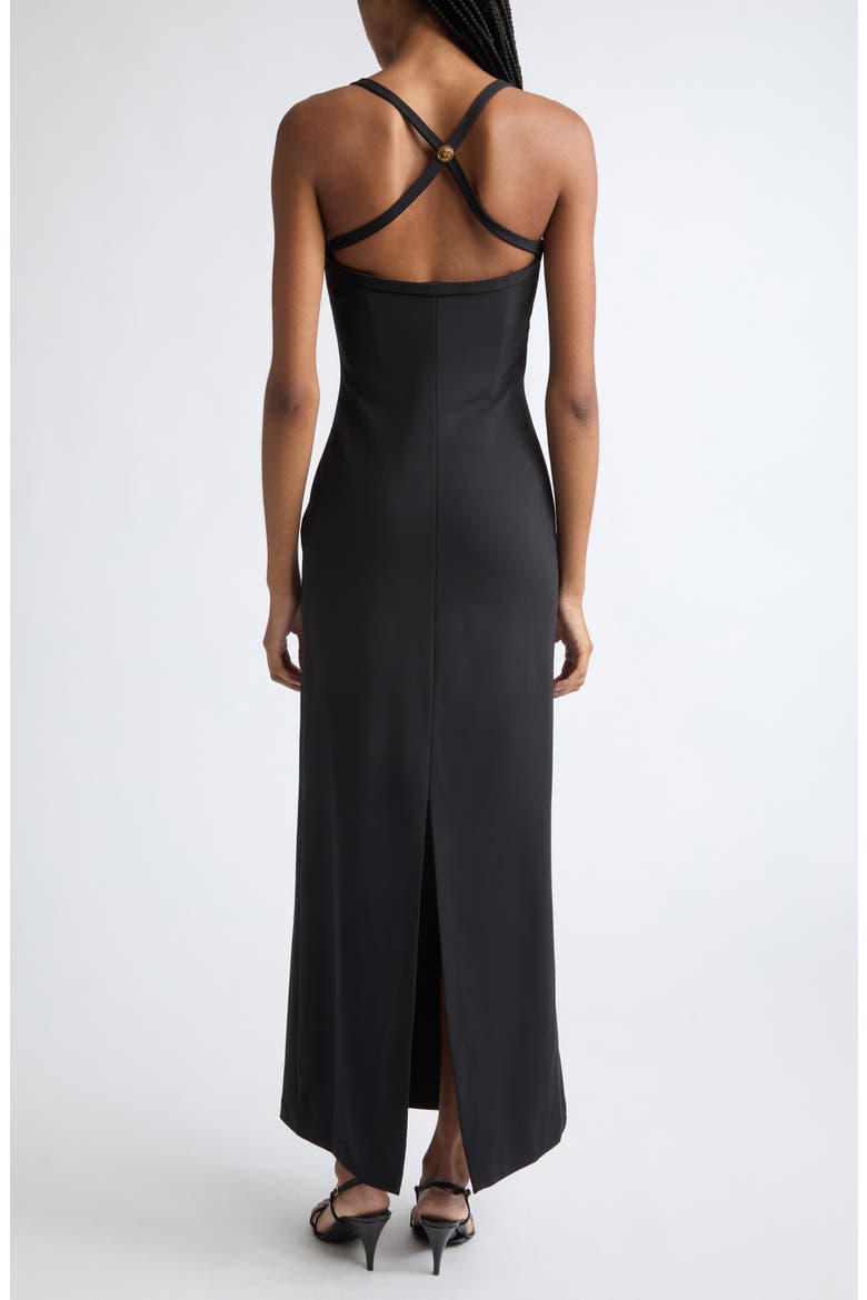 Stappy Back Jersey Gown, Alternate, color, BLACK BANANA
