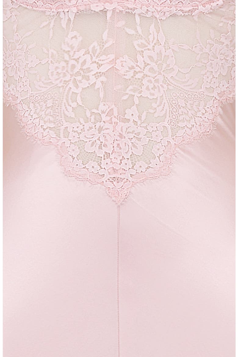 Rafaela Lace Inset Silk Blend Cocktail Dress, Alternate, color, SOFT PEACH