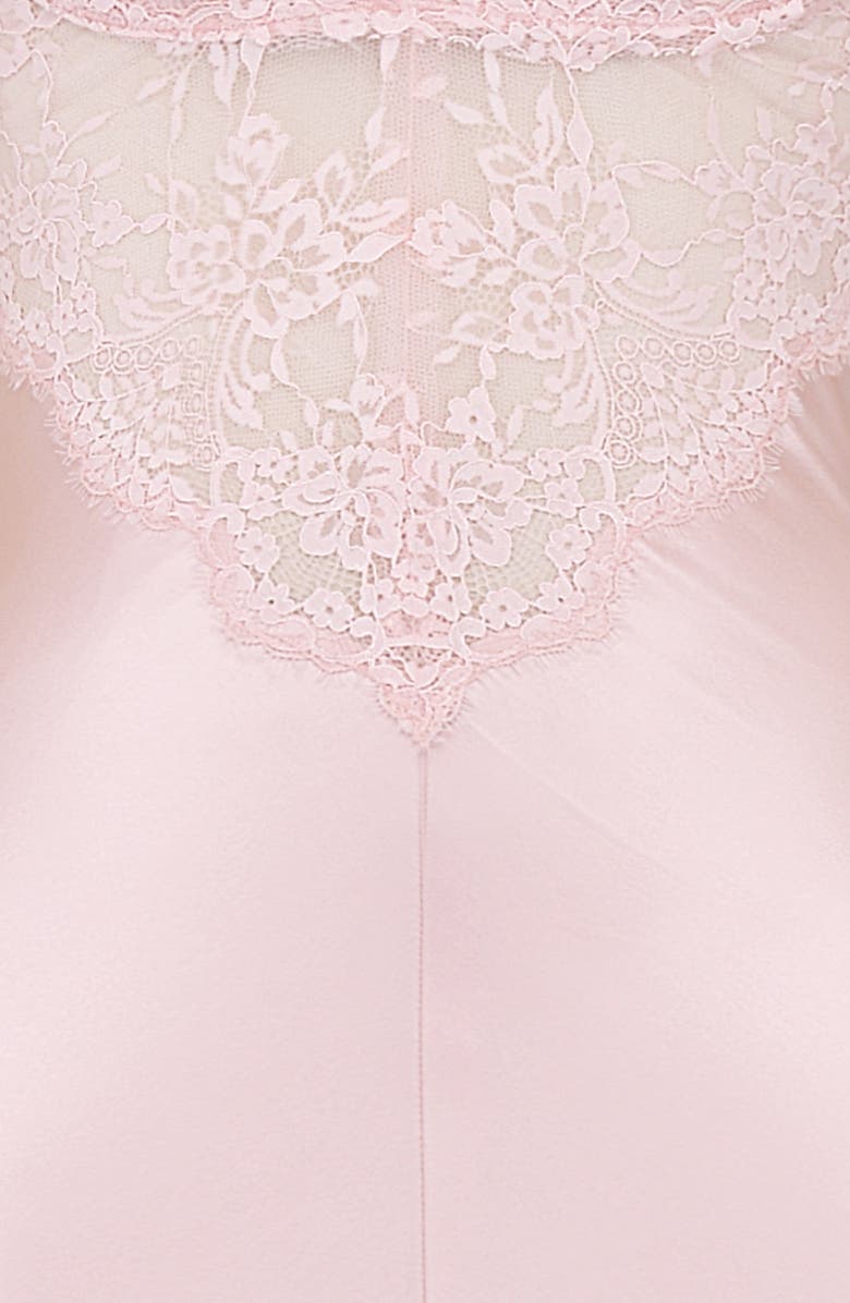 HOUSE OF CB Rafaela Lace Inset Silk Blend Cocktail Dress, Alternate, color, Soft Peach