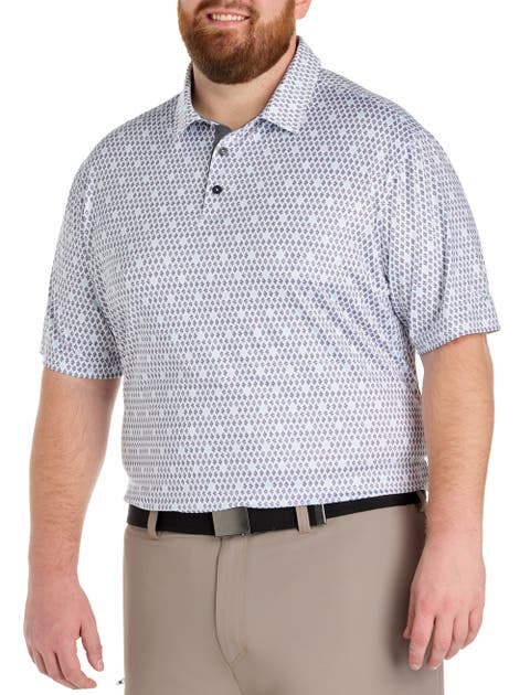Big & Tall Contrast Diamond Print Polo Shirt