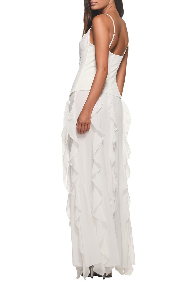 Marlette 2.0 Lace-Up Ruffled Maxi Dress, Alternate, color, WHITE
