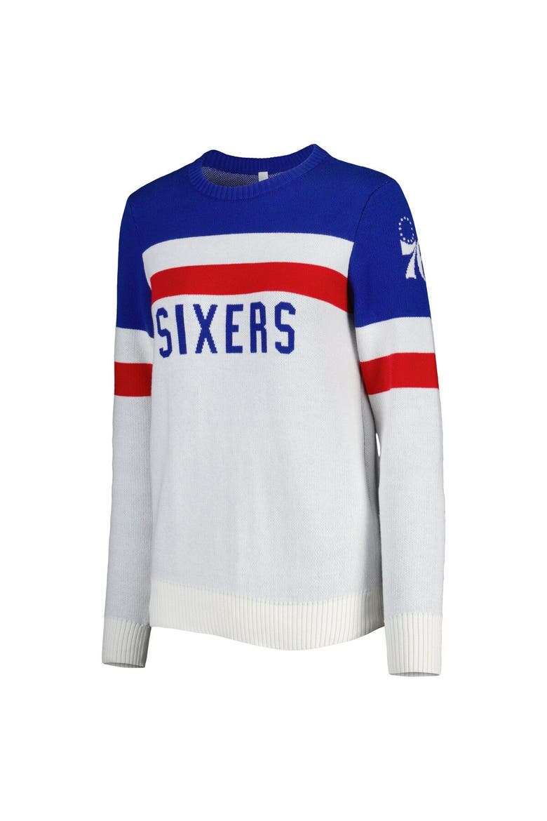 Women's Lusso Royal/Cream Philadelphia 76ers Dominique Pullover Sweater, Alternate, color, Royal