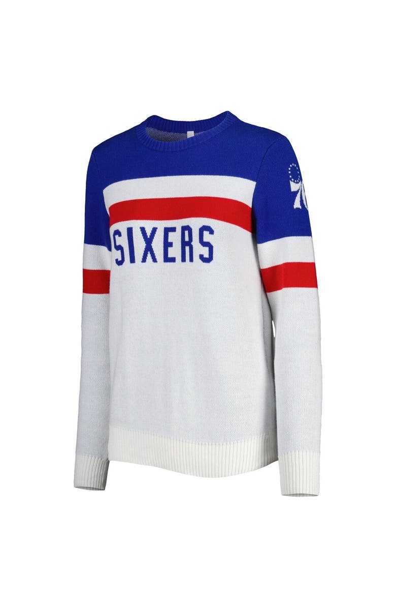 LUSSO Women's Lusso Royal/Cream Philadelphia 76ers Dominique Pullover Sweater, Alternate, color, Royal