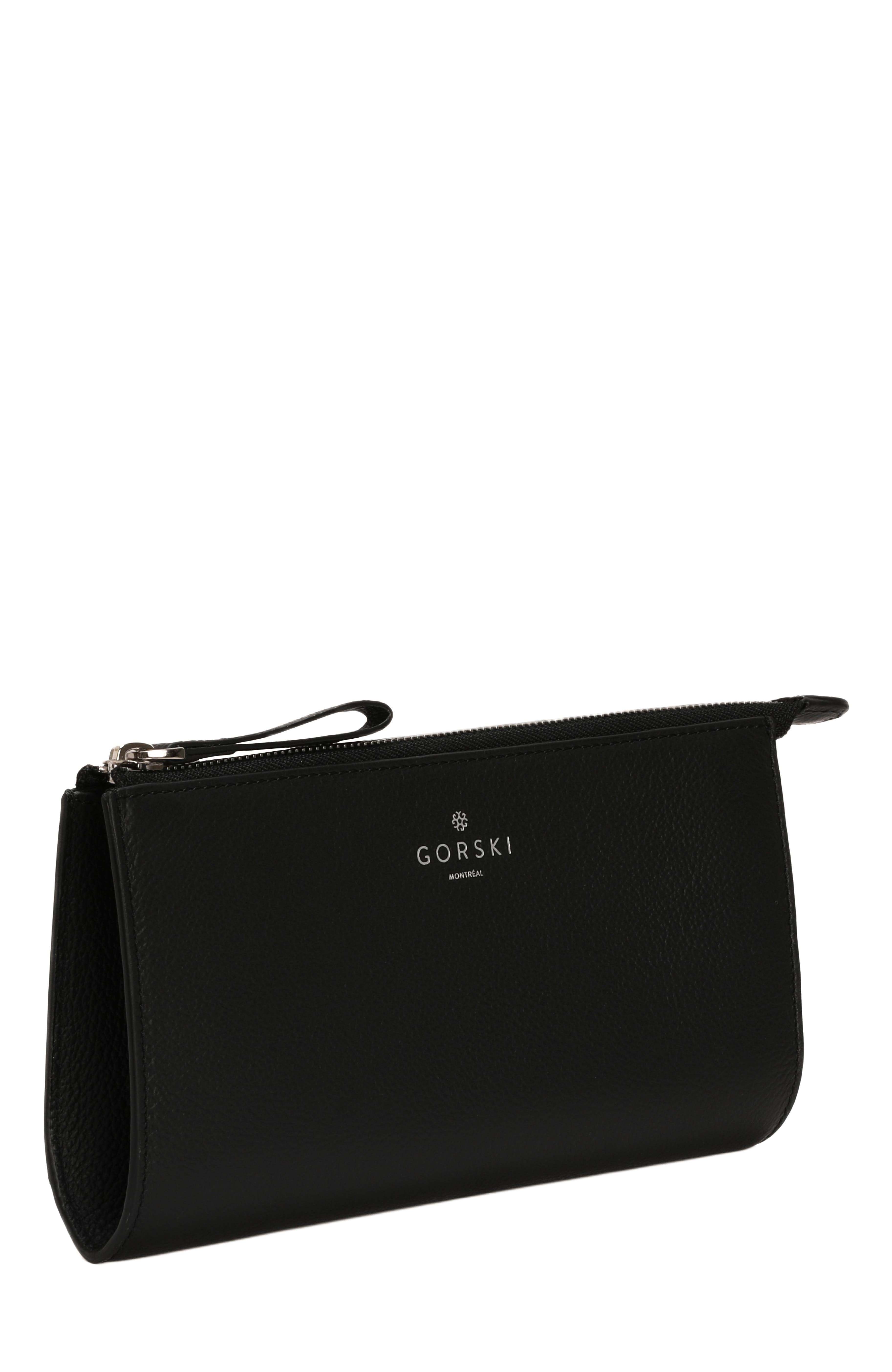 GORSKI Leather Pouch, Alternate, color, Black
