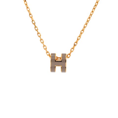 Pop H Pendant Chain Necklace Metal and Enamel Mini