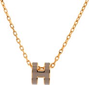 Pre-Owned Hermes Pop H Pendant Chain Necklace Metal and Enamel Mini