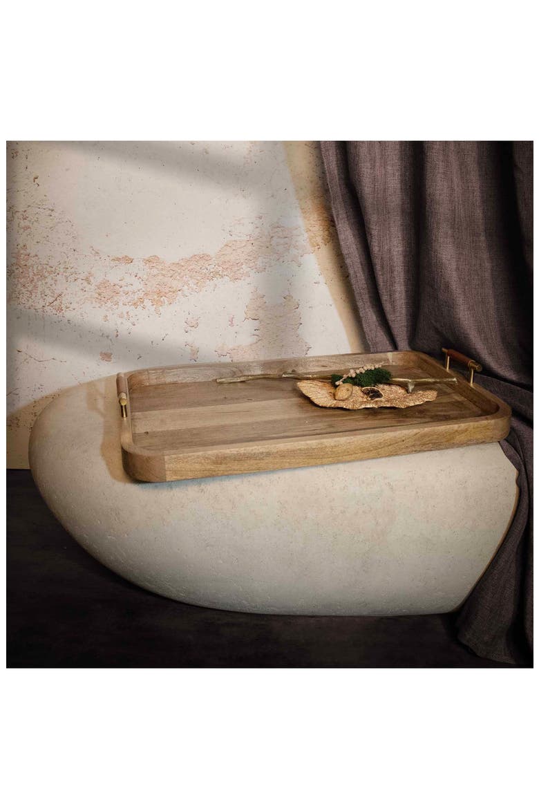 Dinova Marble & Wood Tray, Alternate, color, WHITE