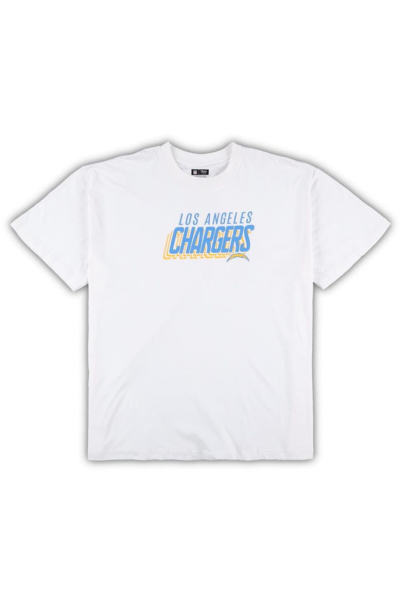Men's Concepts Sport White/Charcoal Los Angeles Chargers Big & Tall T-Shirt and Shorts Set, Alternate, color, White