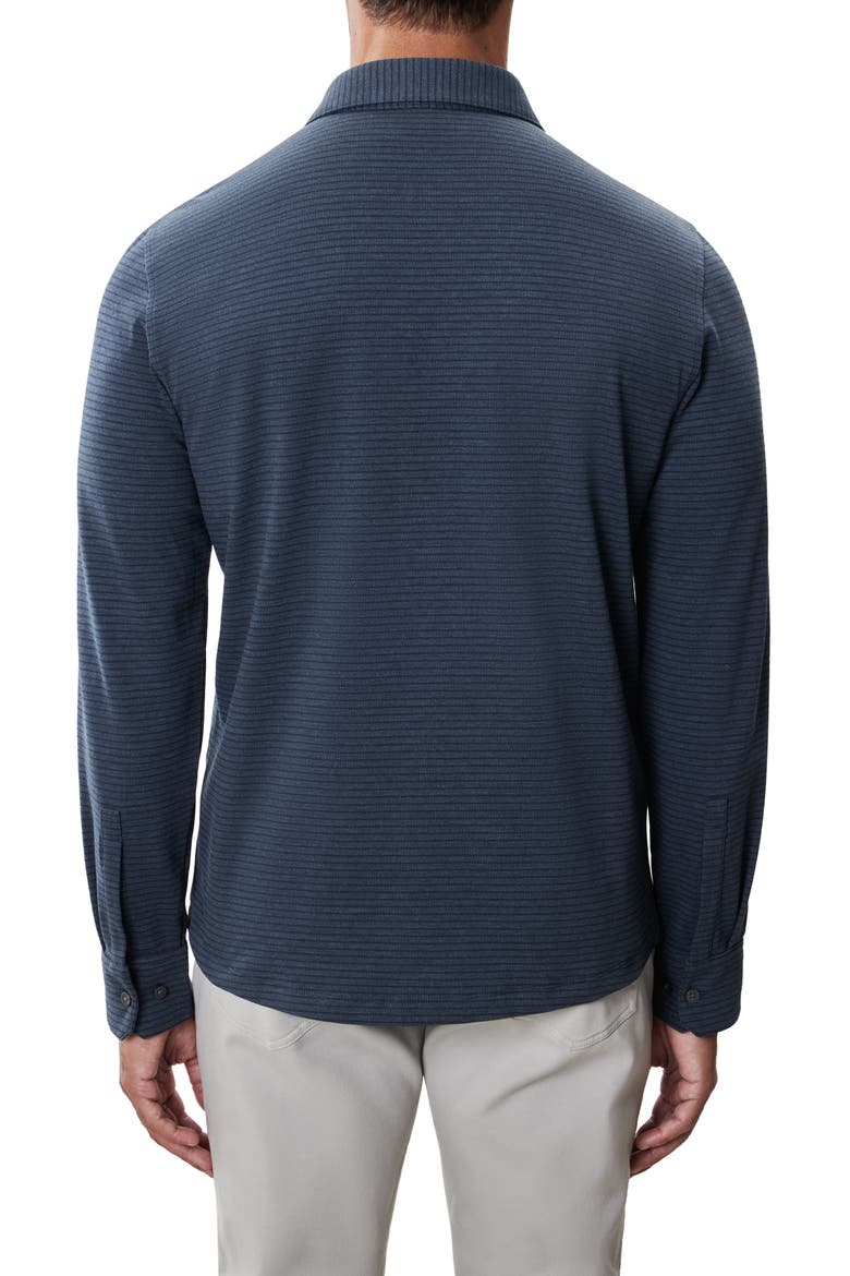 Reyolds Stripe Knit Button-Up Shirt, Alternate, color, DARK TEAL