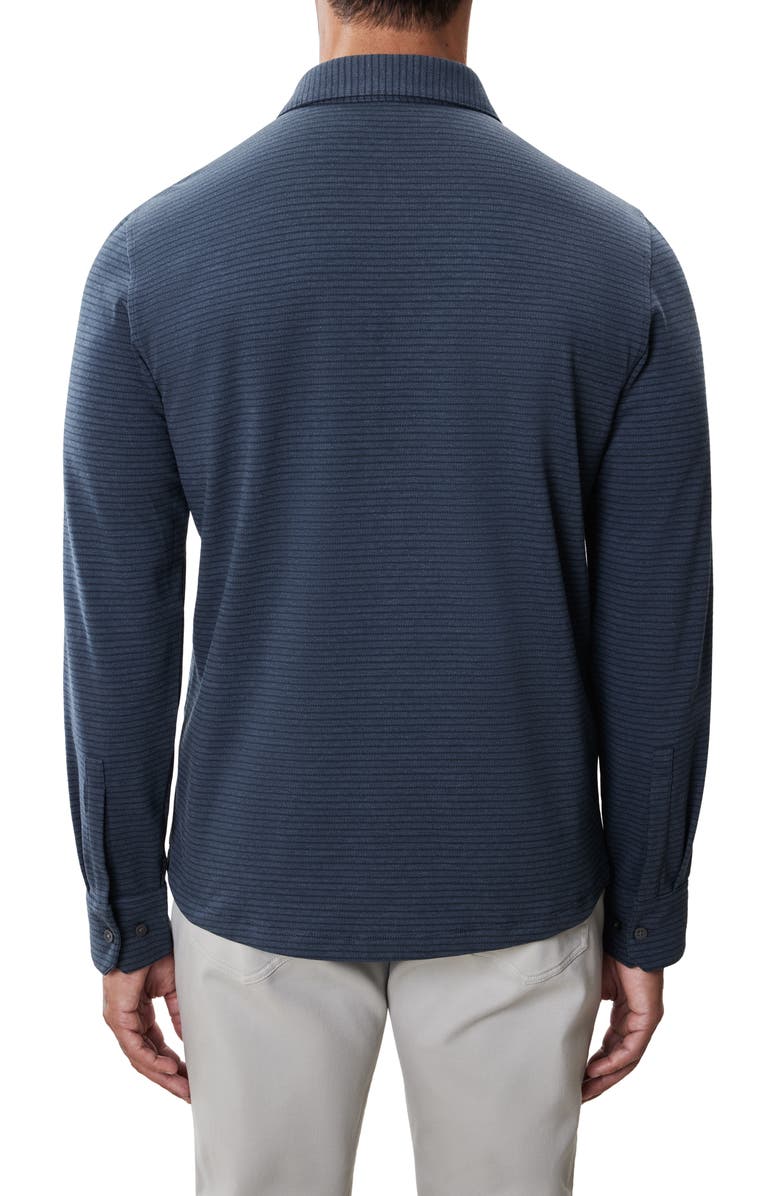 Robert Barakett Reyolds Stripe Knit Button-Up Shirt, Alternate, color, Dark Teal