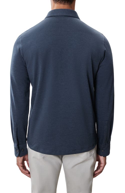 Robert Barakett Reyolds Stripe Knit Button-up Shirt In Blue