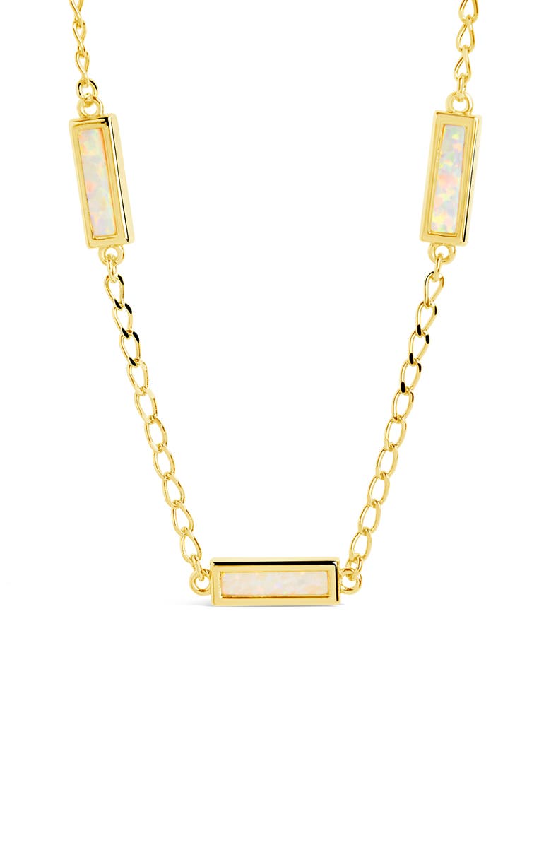 Sterling Forever Pavati Opal Necklace, Alternate, color, Gold