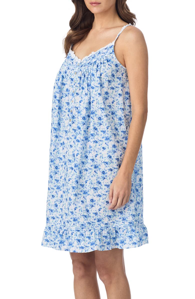 Eileen West Floral Sleeveless Cotton Chemise, Alternate, color, Pink/ Lilac