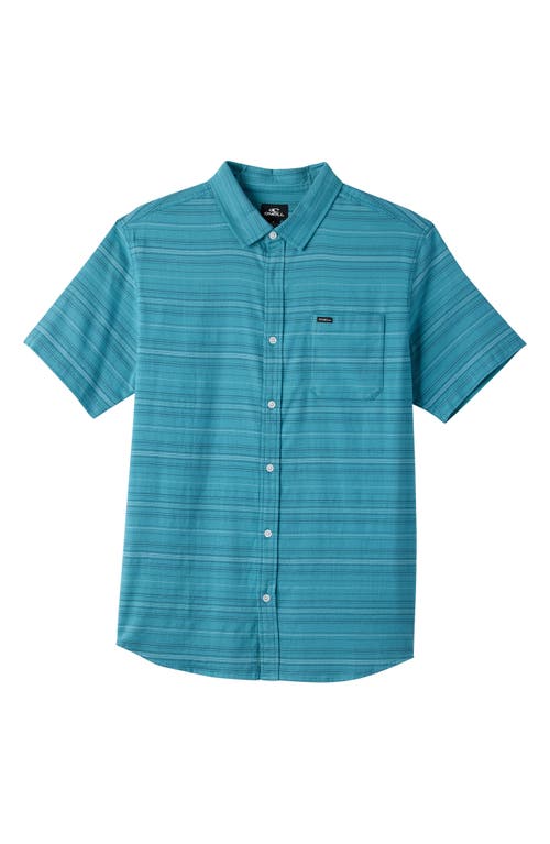 O'neill Kids' Seafaring Stripe Short Sleeve Stretch Cotton Button-up Shirt