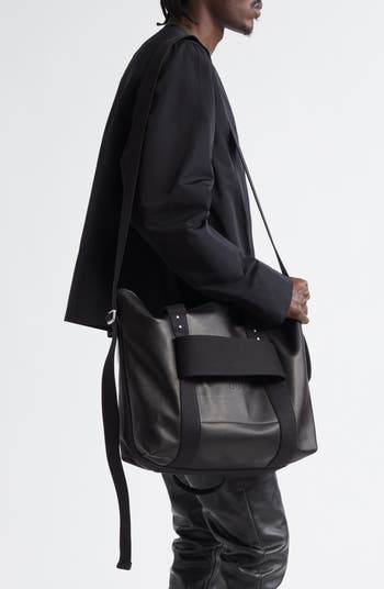 RICK OWENS TROLLEY TOTE BLACK トートバッグ Rick Owens Men's' Leather Trolley Tote Bag in Black | LN-CC®