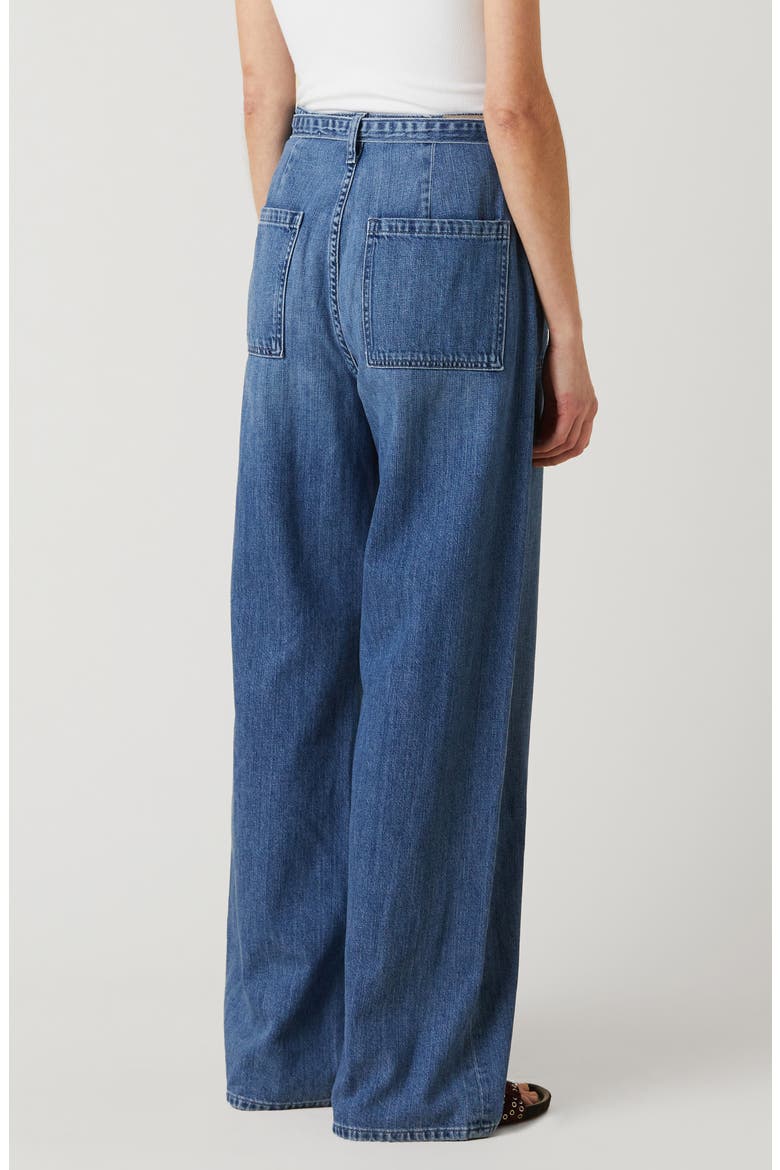 Rory Relaxed Tie Waist Wide Leg Jeans, Alternate, color, CASCADE