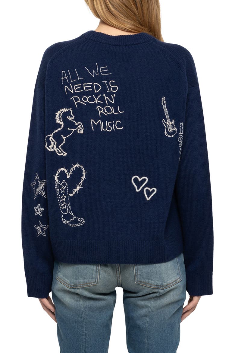 Markuz Cashmere Crewneck Sweater, Alternate, color, MARINE