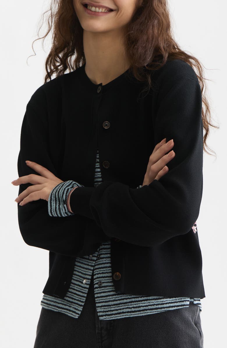 Scotch & Soda Compact Relaxed Fit Button Front Cardigan, Alternate, color,