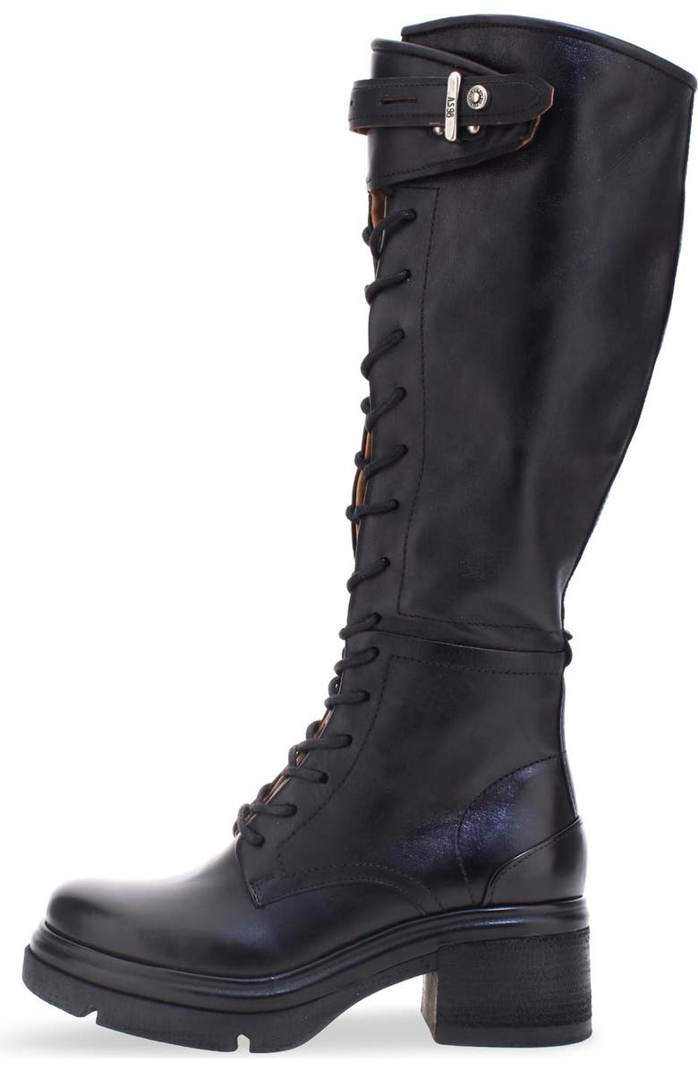 A.S.98 Edison Lace-Up Knee High Boot, Alternate, color, Black