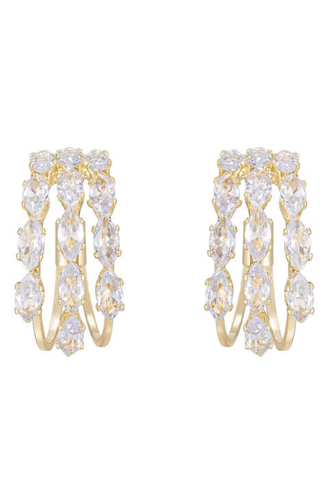 Crystal Huggie Hoop Earrings