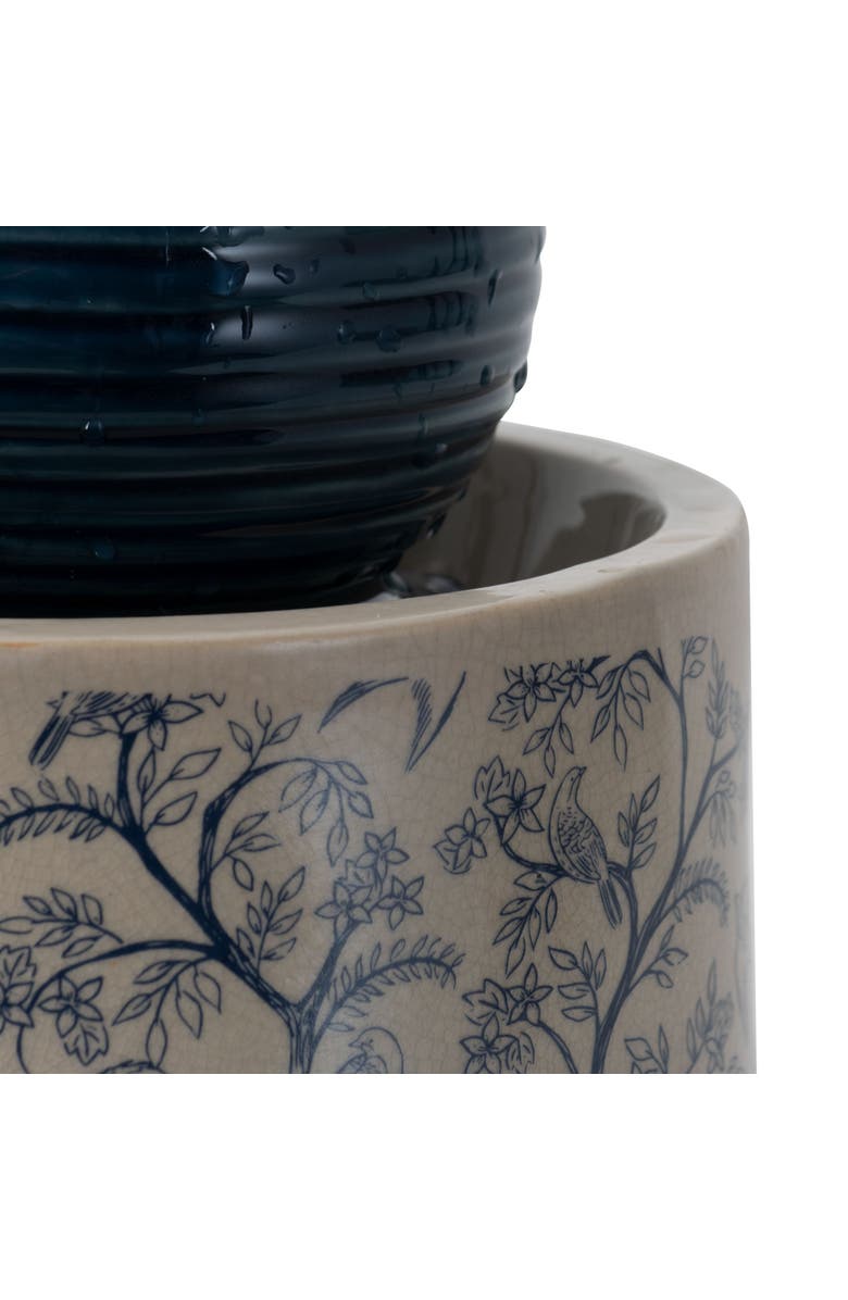 Foreside Home and Garden Multicolor Chinoiserie Ceramic Indoor Water Fountain With Pump, Alternate, color, Beige