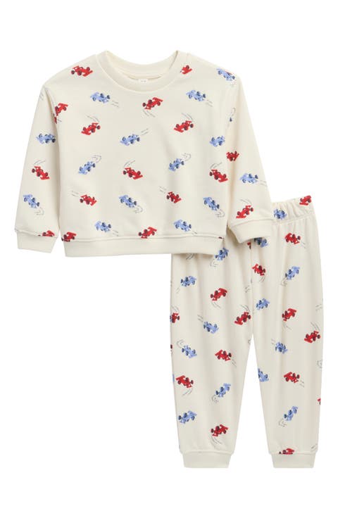 Kids' Checkered Fleece Sweatshirt and Joggers Set