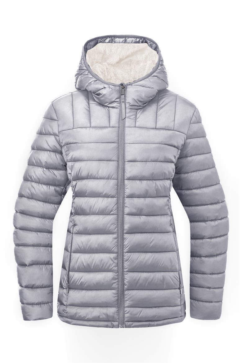 Metallic Quilted Puffer Jacket, Alternate, color, BLUE FLAX