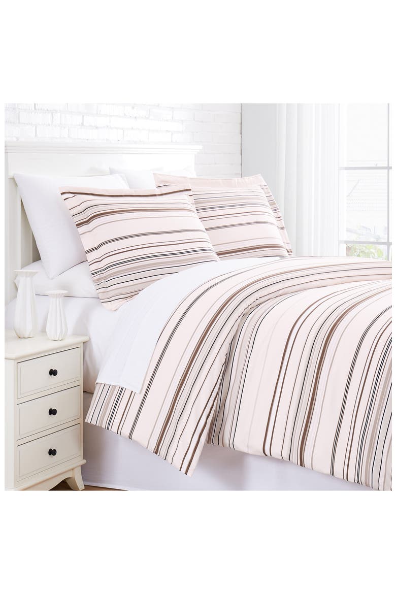 Full/Queen Luxury Collection Premium Oversized Duvet Cover Set - Blue, Alternate, color, COASTAL STRIPES TAUPE