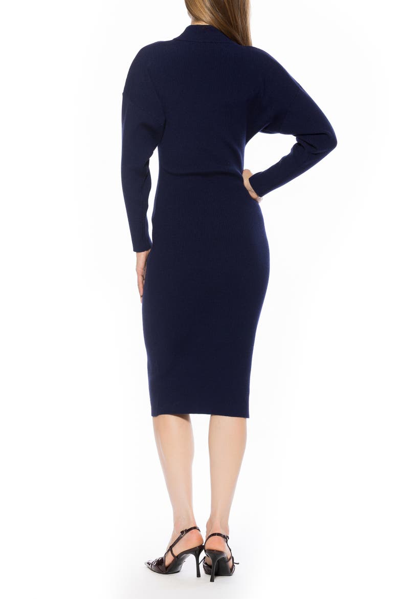 INDIGO MIDI KNIT DRESS, Alternate, color, NAVY