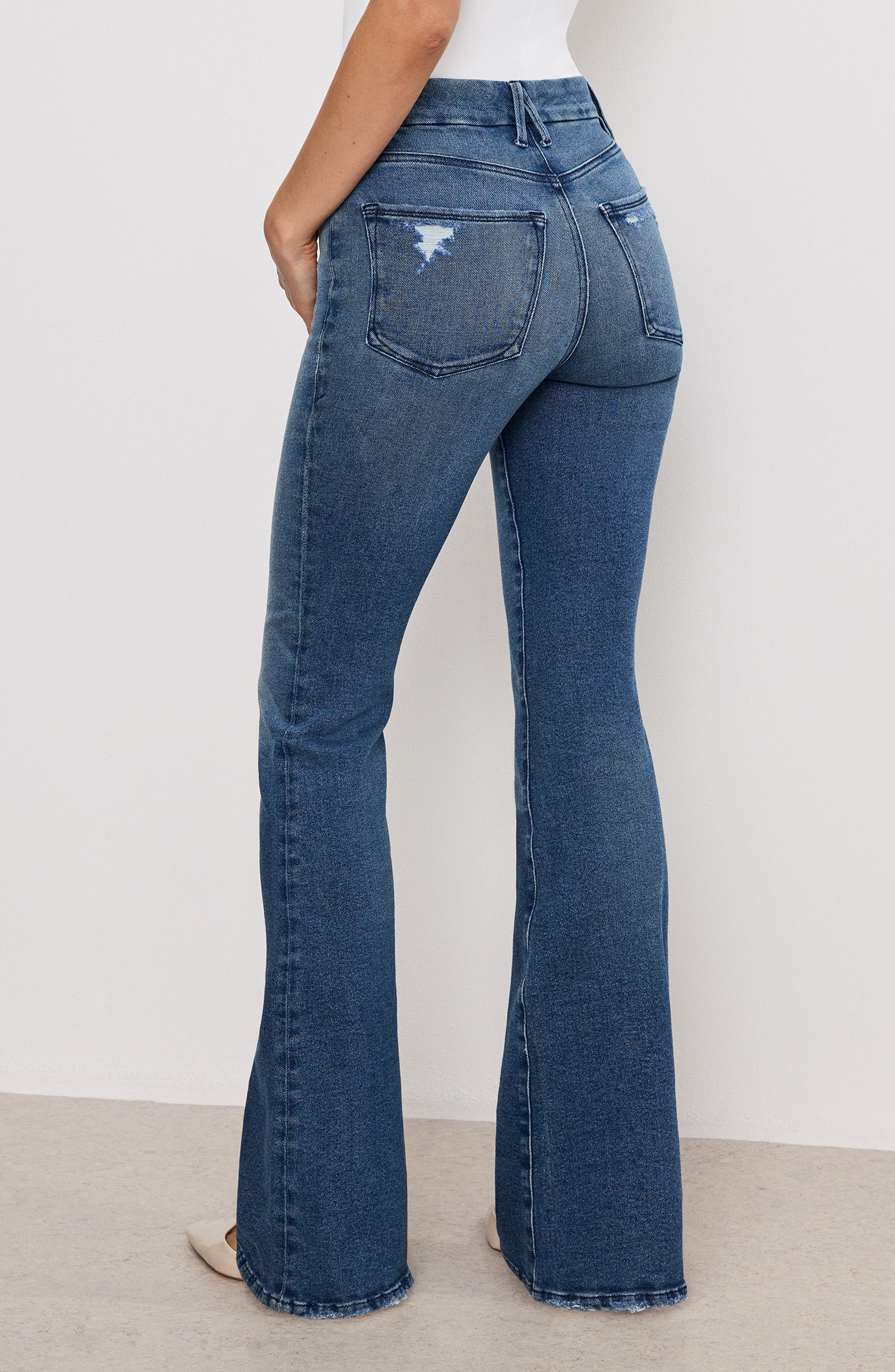 Good Legs High Waist Ripped Flare Leg Jeans - image 2