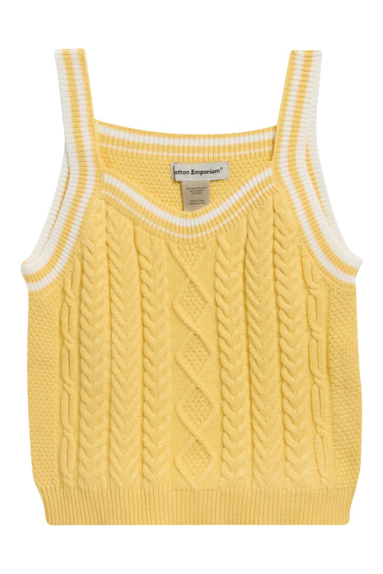 Kids' Cable Stitch Sweater Tank, Main, color, YELLOW