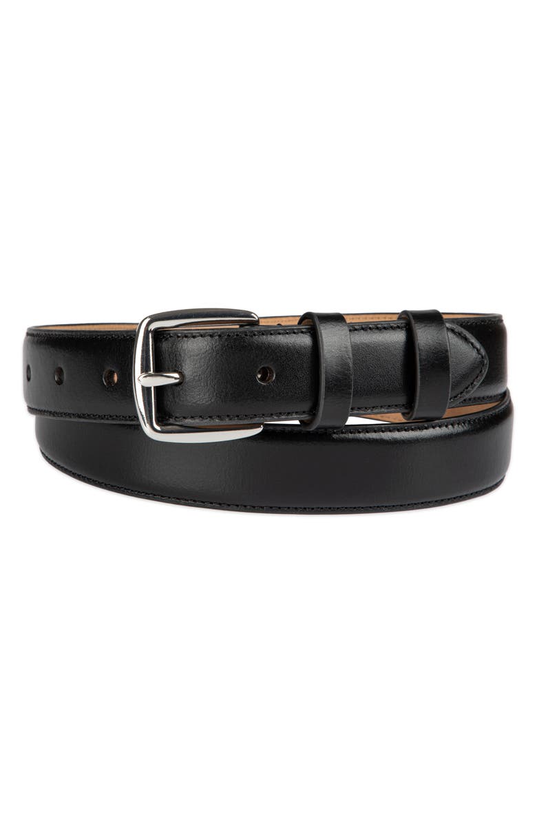 Cole Haan Feather Edge Leather Belt, Alternate, color, Black