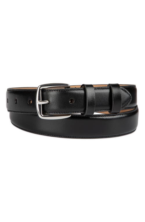 Cole Haan Feather Edge Leather Belt In Black