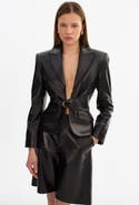 LAMARQUE Wiley | Leather Belted Blazer