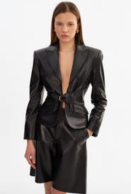 LAMARQUE Wiley | Leather Belted Blazer
