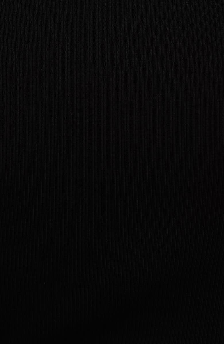 CYRUS Scallop Trim Short Sleeve Ribbed Top, Alternate, color, Black