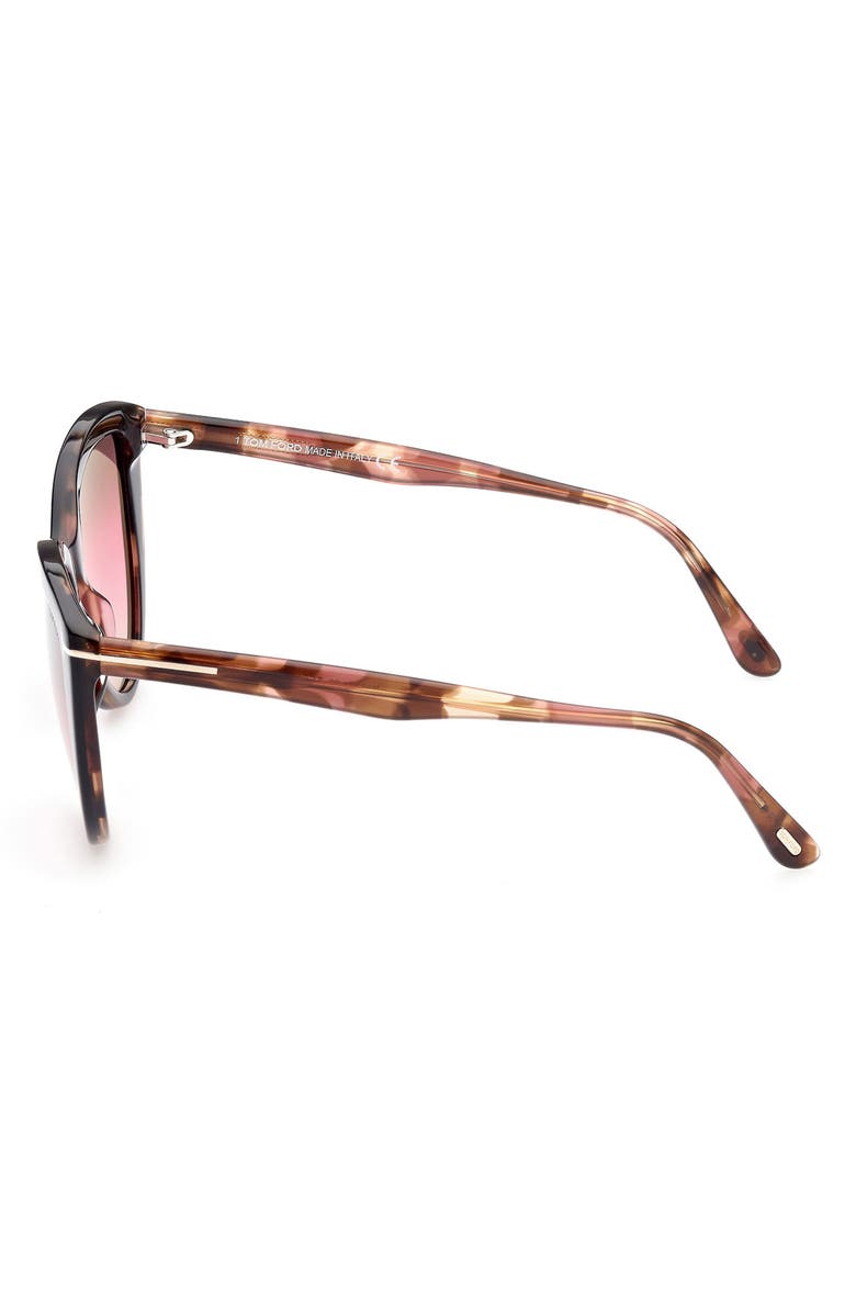 TOM FORD Isabella-02 56mm Gradient Cat Eye Sunglasses, Alternate, color, Sblk/ Brng