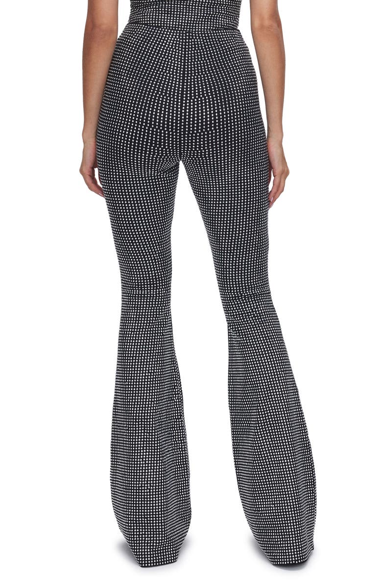 Good American Crystal Pull-On Flare Pants, Alternate, color, Black001