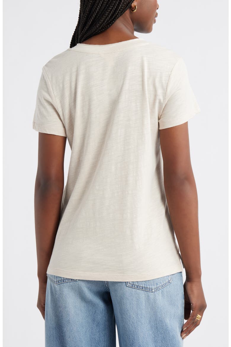Cotton & Modal V-Neck T-Shirt, Alternate, color, BEIGE MORN