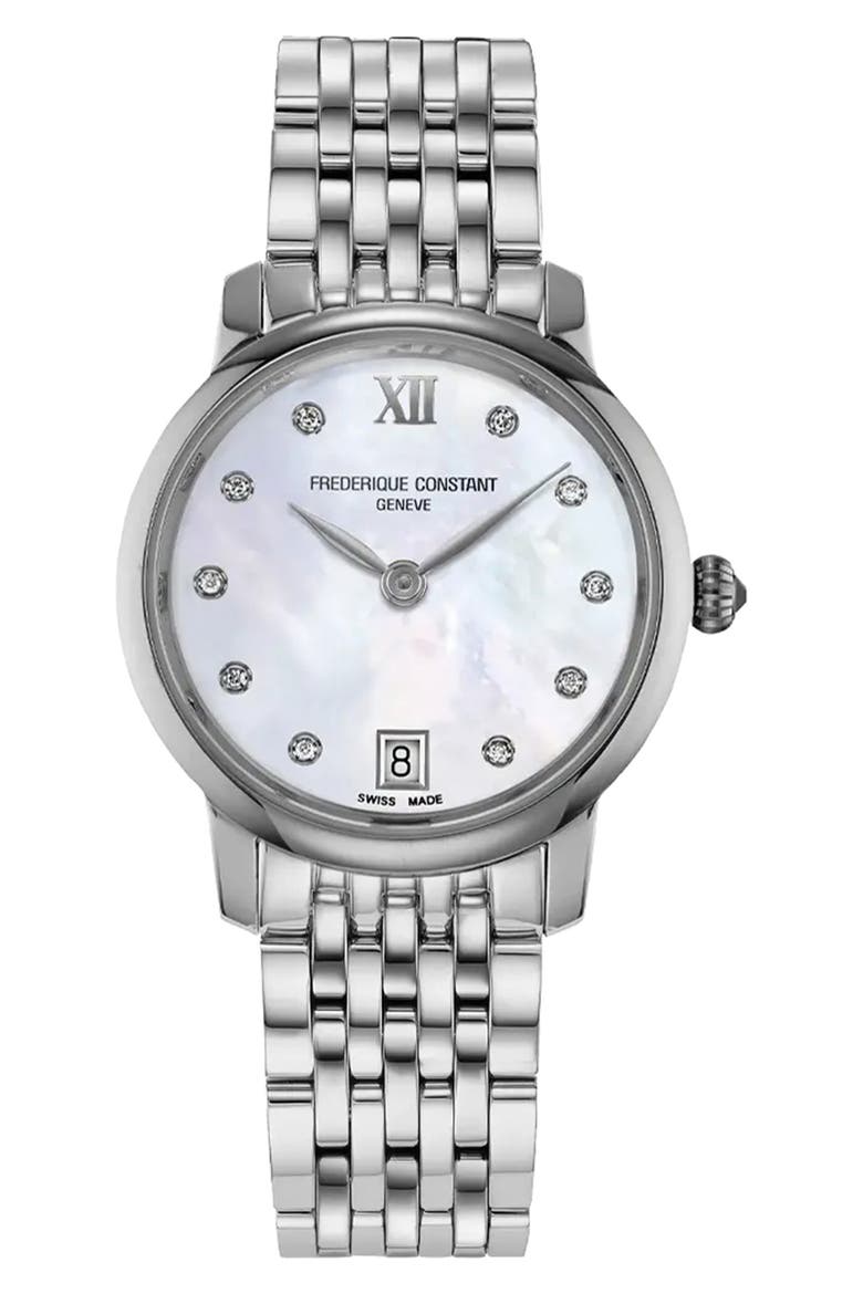 Slimline Bracelet Watch, 30mm, Main, color, SILVER-TONE