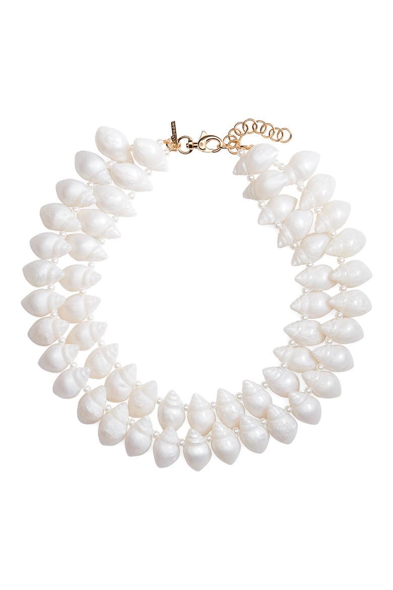 Layered Conch Shell Necklace, Main, color, WHITE