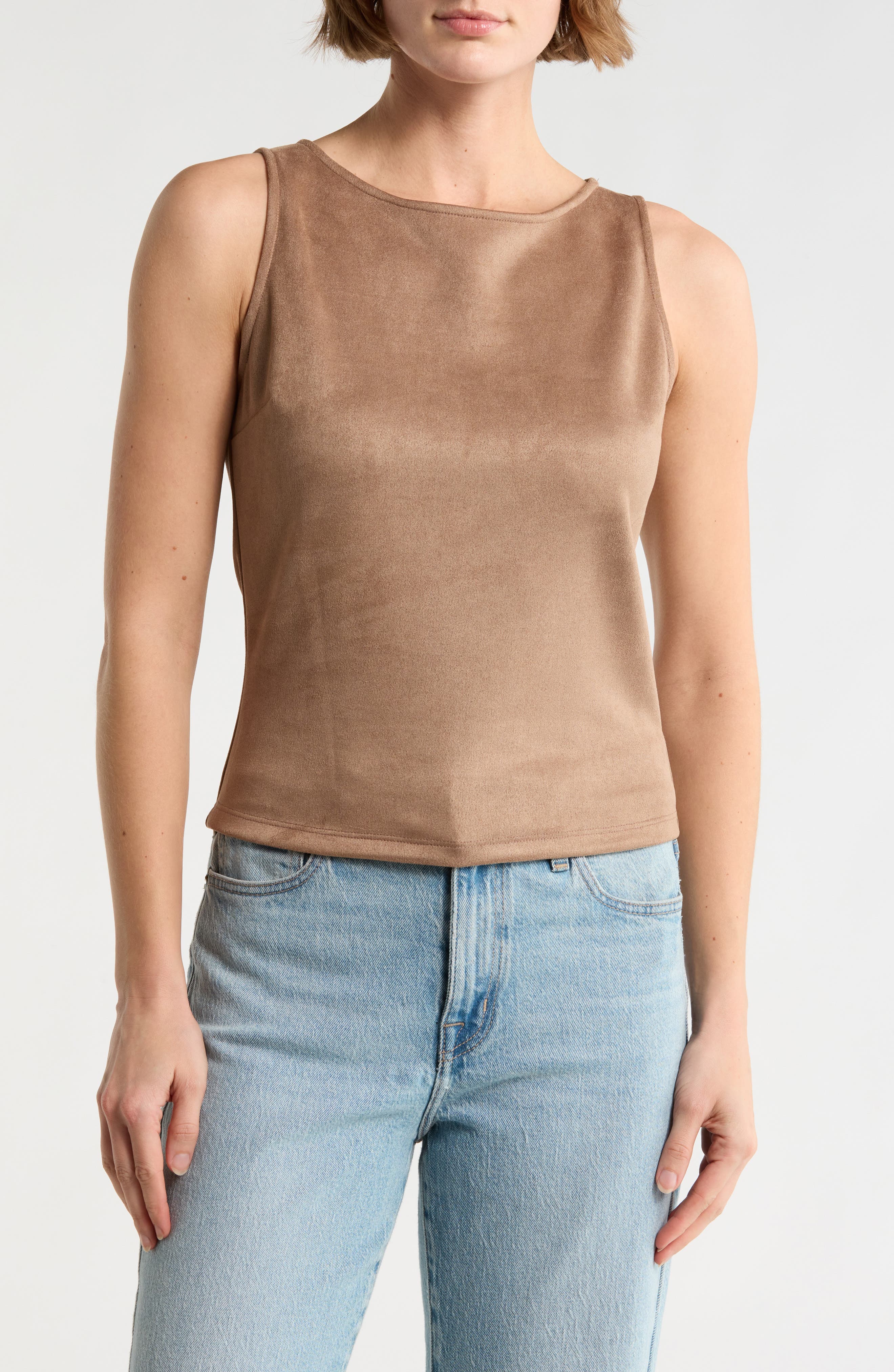 Faux Suede Sleeveless Top - image 5