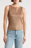 Renee C Faux Suede Sleeveless Top