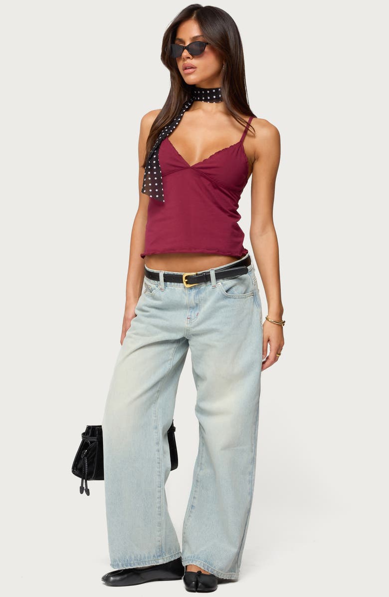 EDIKTED Glendon Crop Camisole, Alternate, color, Burgundy