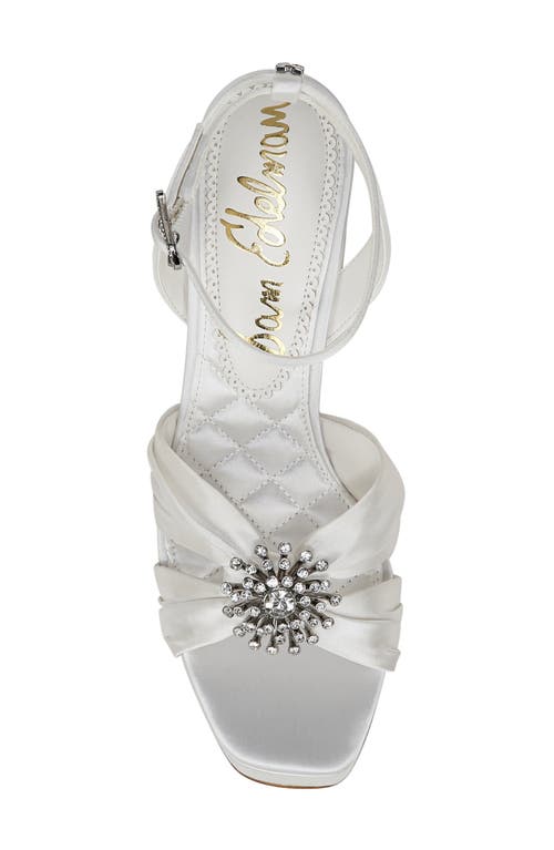 Sam Edelman Janelle Ankle Strap Platform Sandal In Bright White