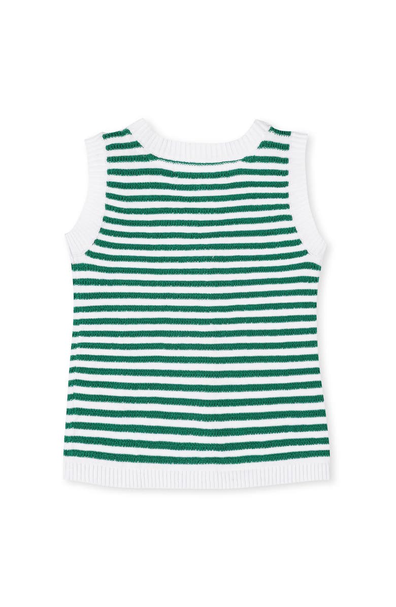 Hope & Henry Kids' Organic Button Front Sweater Tank with Bows, Alternate, color, Kelly Green Stripe