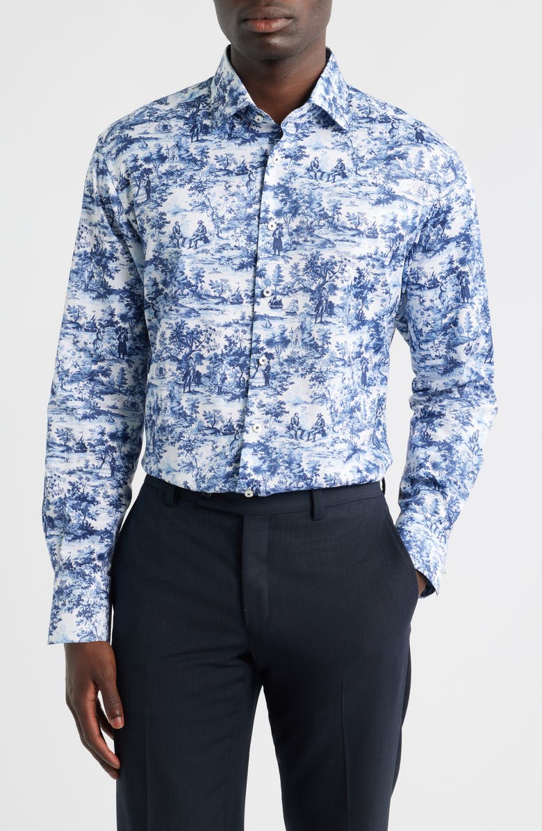1863 by Eterna Modern Fit Toile Non-Iron Cotton Dress Shirt, Main, color, Blue Grey