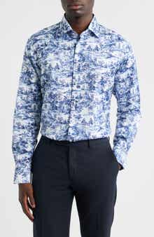 Modern Fit Toile Non-Iron Cotton Dress Shirt